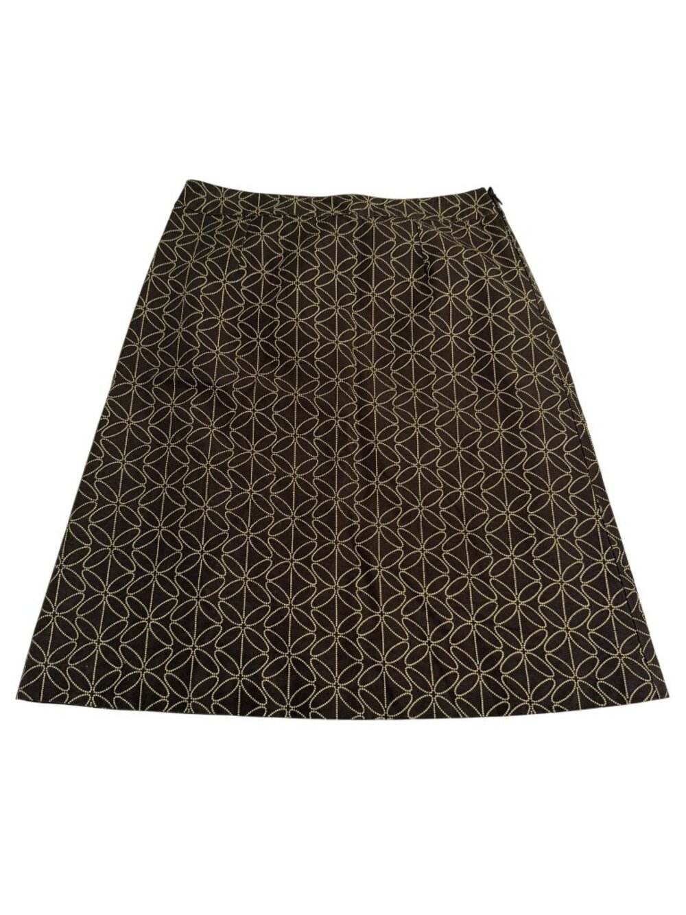 Boden A-Line Skirt With Geometric Pattern Brown Lined Womens Size 10